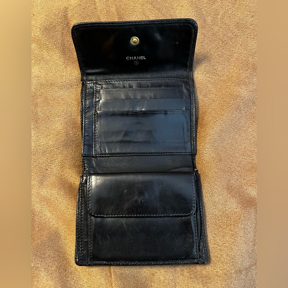 Chanel Black Leather Compact Wallet - Picture 6 of 15